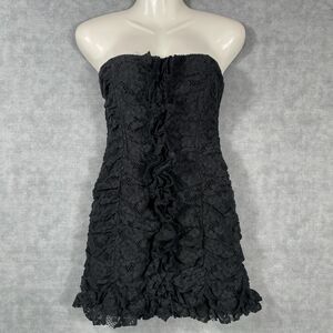 Whimsygoth dark femme BB Dakota strapless ruffle dress